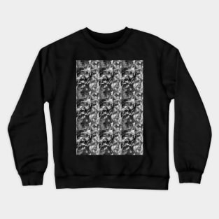 Abstract checkered monochrome black-white art background. Acrylic painting on canvas with color texture, paint brush strokes. Modern, contemporary art, impressionism. Design for fabric, textiles, wallpapers, covers, packaging, wrapping paper. Crewneck Sweatshirt